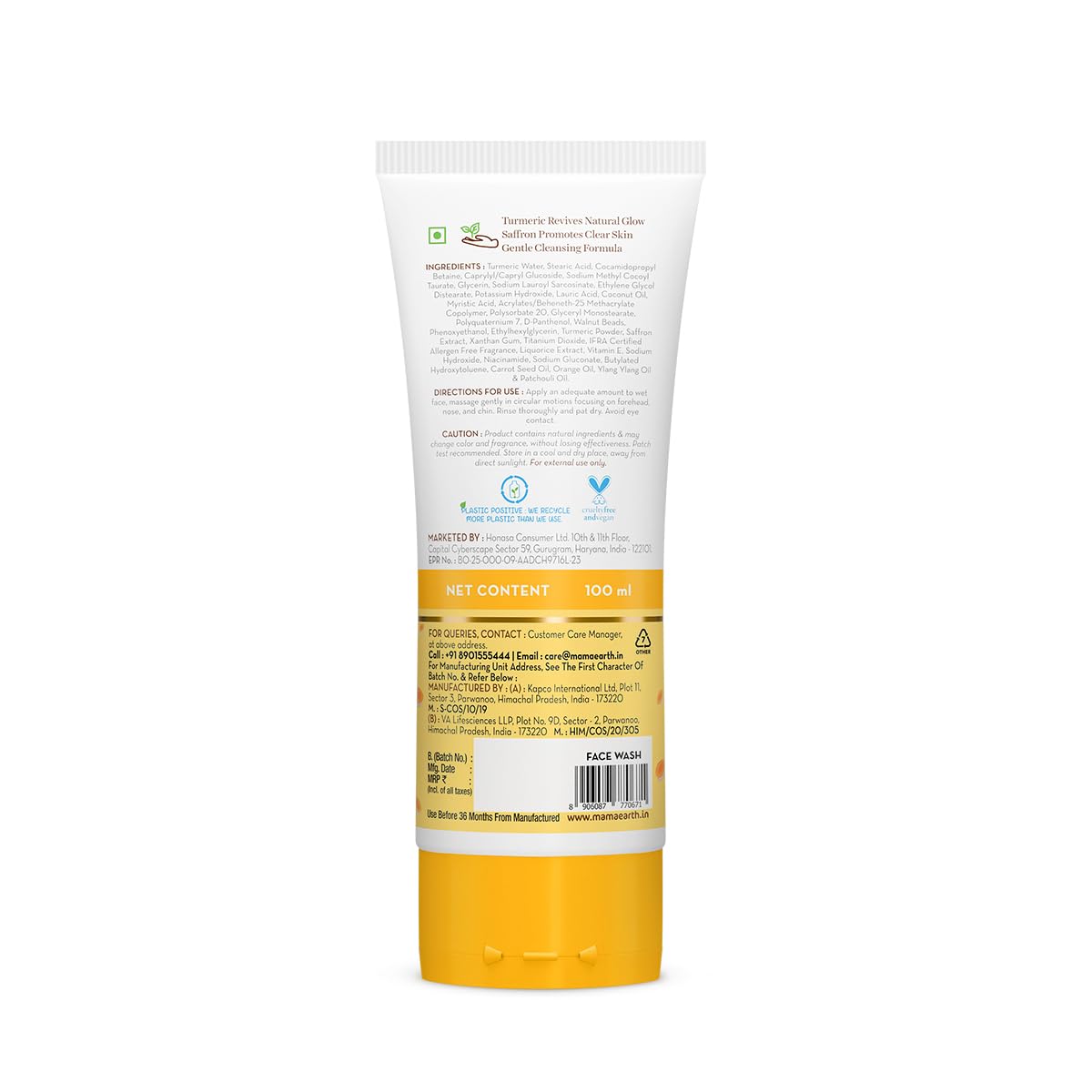 Mamaearth Ubtan Natural Glow Face Wash with Turmeric & Saffron for Tan Removal – 200 ml | Removes Tan | Brightens Skin | Exclusively Available on Amazon