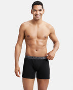 Jockey 8009 Men Super Combed Cotton Rib Solid Boxer Brief with Ultrasoft and Durable Waistband_(Pack of 3)
