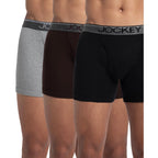 Jockey 8009 Men Super Combed Cotton Rib Solid Boxer Brief with Ultrasoft and Durable Waistband_(Pack of 3)