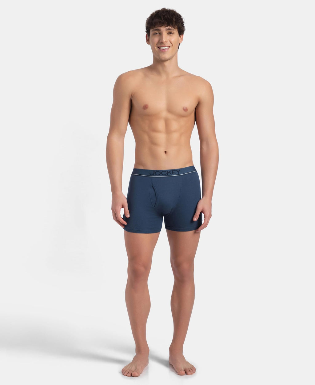 Jockey 8009 Men Super Combed Cotton Rib Solid Boxer Brief with Ultrasoft and Durable Waistband_(Pack of 3)