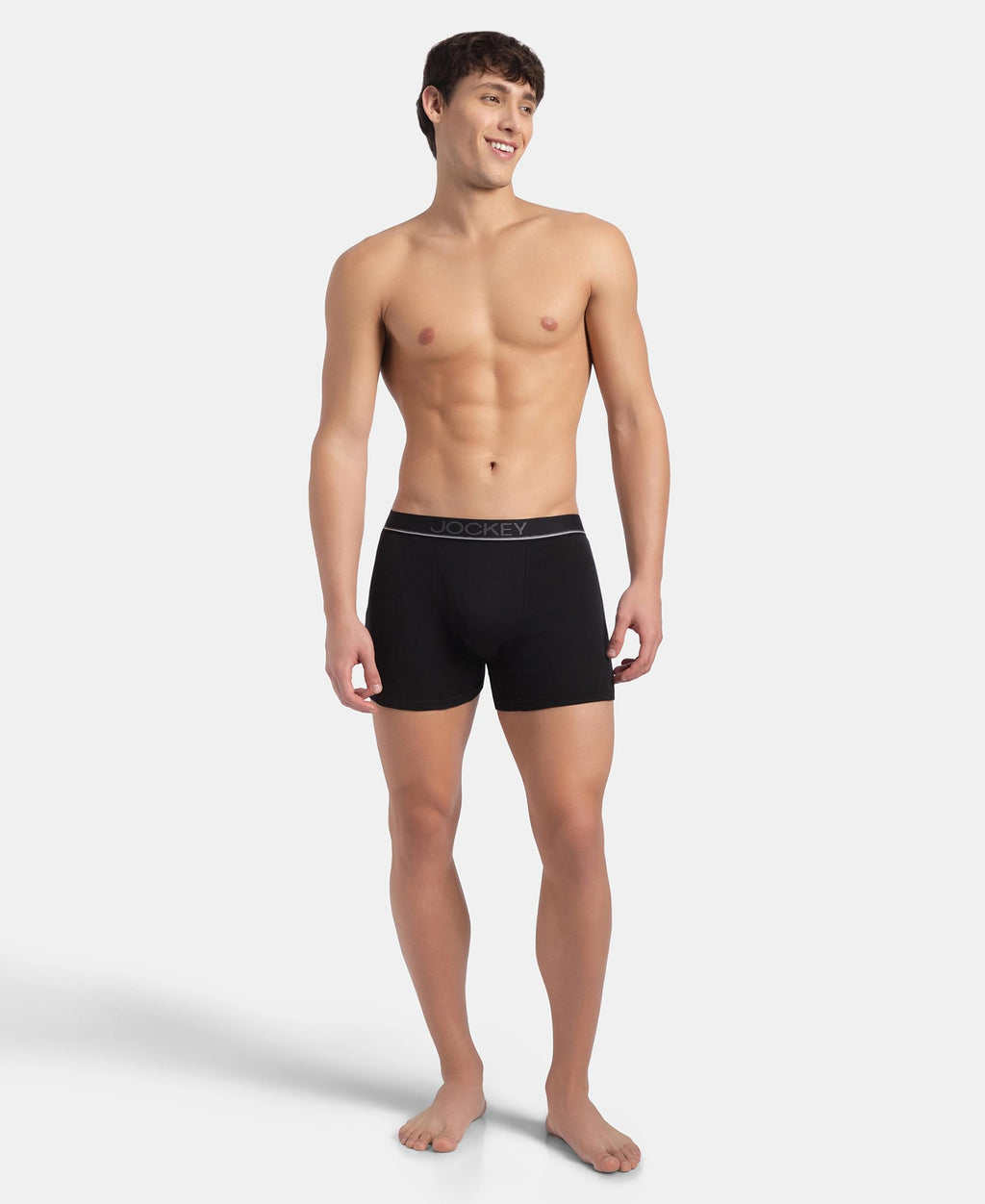Jockey 8009 Men Super Combed Cotton Rib Solid Boxer Brief with Ultrasoft and Durable Waistband_(Pack of 3)