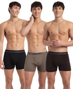 Jockey 8009 Men Super Combed Cotton Rib Solid Boxer Brief with Ultrasoft and Durable Waistband_(Pack of 3)