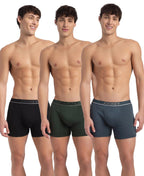 Jockey 8009 Men Super Combed Cotton Rib Solid Boxer Brief with Ultrasoft and Durable Waistband_(Pack of 3)
