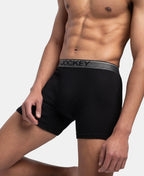 Jockey 8009 Men Super Combed Cotton Rib Solid Boxer Brief with Ultrasoft and Durable Waistband_(Pack of 3)
