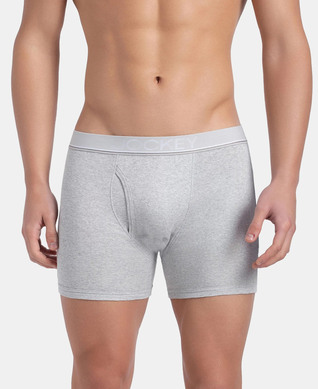 Jockey 8009 Men Super Combed Cotton Rib Solid Boxer Brief with Ultrasoft and Durable Waistband_(Pack of 3)