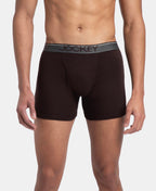 Jockey 8009 Men Super Combed Cotton Rib Solid Boxer Brief with Ultrasoft and Durable Waistband_(Pack of 3)