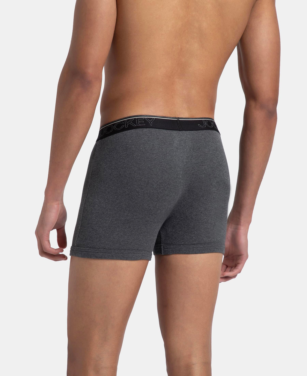 Jockey 8009 Men Super Combed Cotton Rib Solid Boxer Brief with Ultrasoft and Durable Waistband_(Pack of 3)
