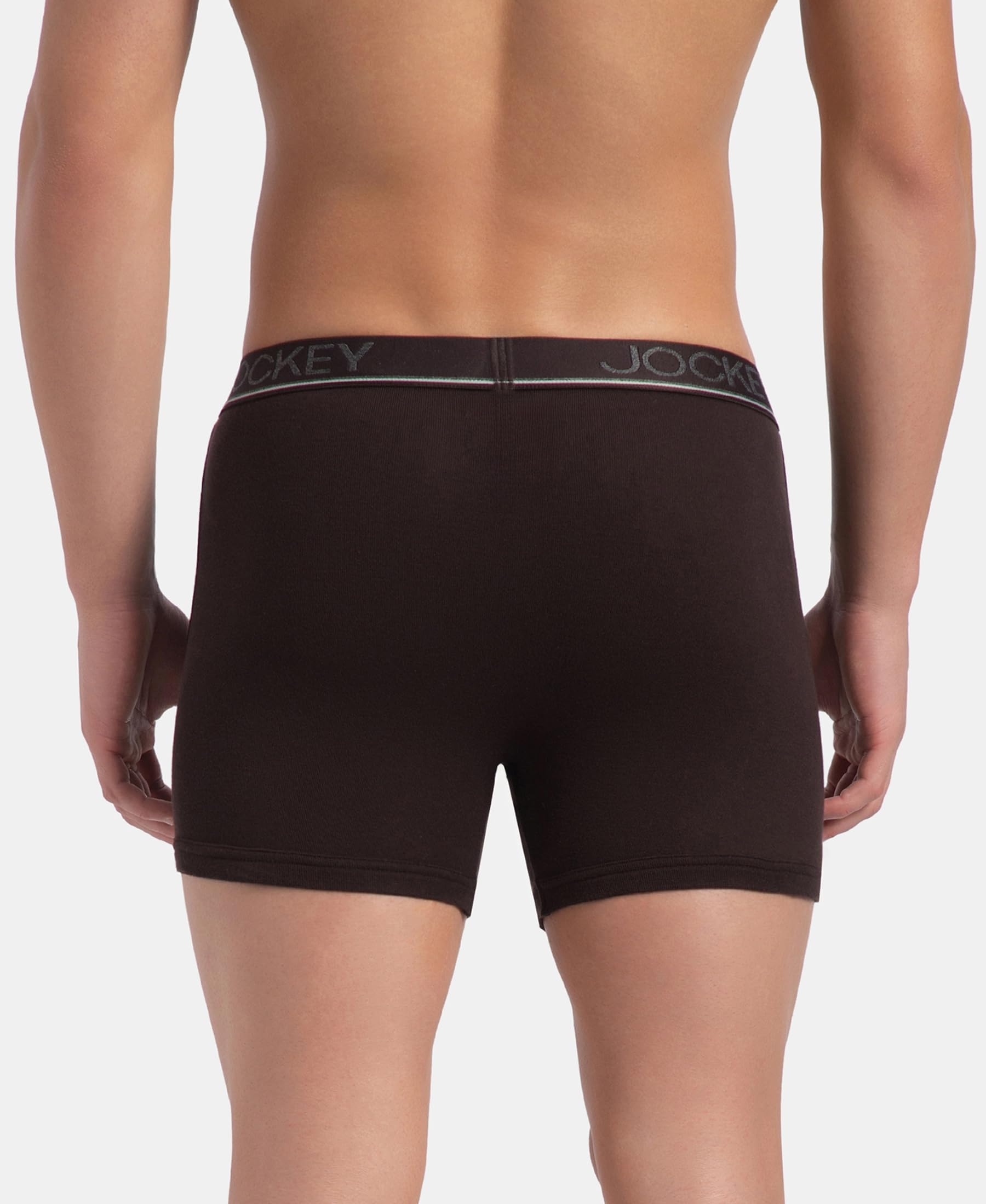 Jockey 8009 Men Super Combed Cotton Rib Solid Boxer Brief with Ultrasoft and Durable Waistband_(Pack of 3)