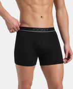 Jockey 8009 Men Super Combed Cotton Rib Solid Boxer Brief with Ultrasoft and Durable Waistband_(Pack of 3)