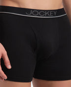 Jockey 8009 Men Super Combed Cotton Rib Solid Boxer Brief with Ultrasoft and Durable Waistband_(Pack of 3)