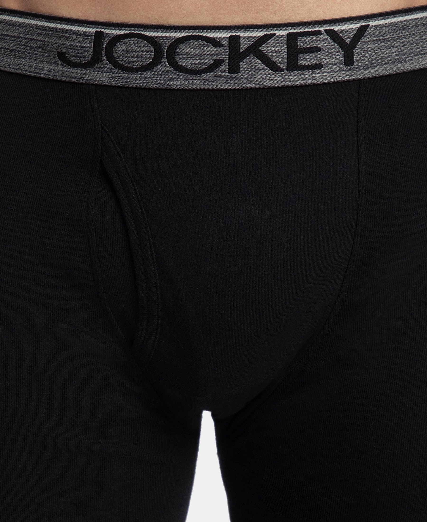 Jockey 8009 Men Super Combed Cotton Rib Solid Boxer Brief with Ultrasoft and Durable Waistband_(Pack of 3)