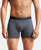 Jockey 8009 Men Super Combed Cotton Rib Solid Boxer Brief with Ultrasoft and Durable Waistband_(Pack of 3)