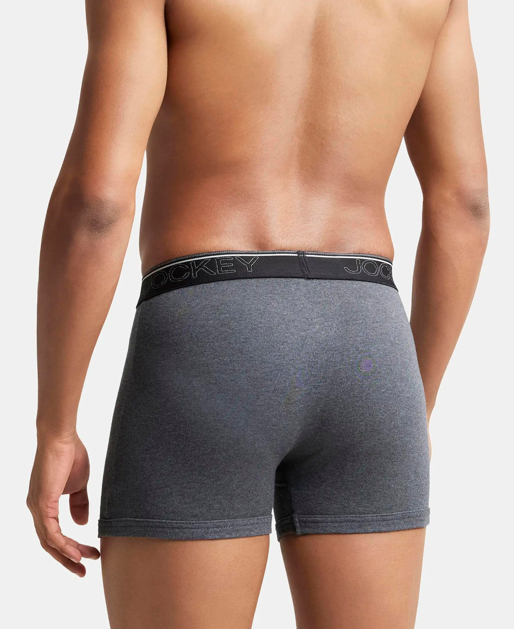 Jockey 8009 Men Super Combed Cotton Rib Solid Boxer Brief with Ultrasoft and Durable Waistband_(Pack of 3)