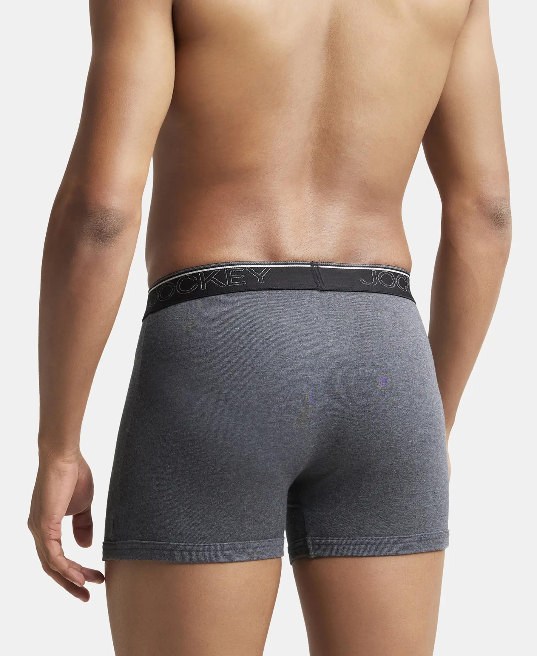 Jockey 8009 Men Super Combed Cotton Rib Solid Boxer Brief with Ultrasoft and Durable Waistband_(Pack of 3)