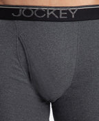 Jockey 8009 Men Super Combed Cotton Rib Solid Boxer Brief with Ultrasoft and Durable Waistband_(Pack of 3)